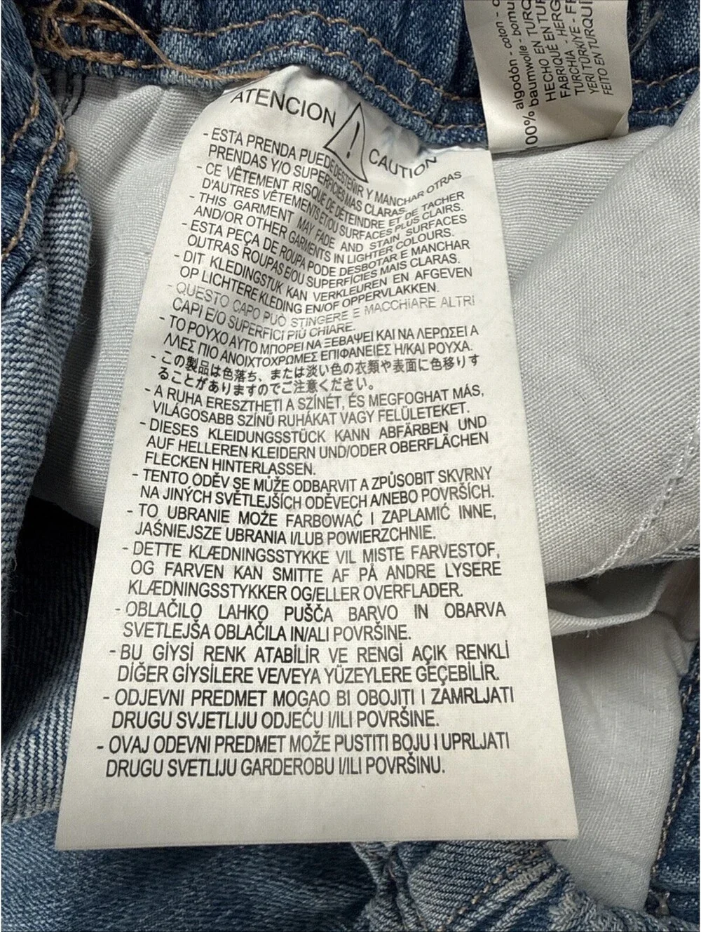 Zara Womens Wide Leg Denim Pullon Jean Pants HIppie Boho Size US 12 Pre Owned
